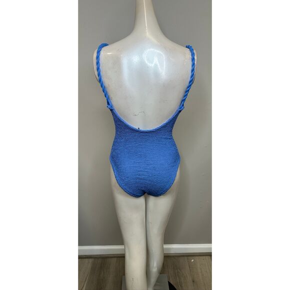 HUNZA G Camille Metallic Seersucker Swimsuit One Size $295 - Picture 7 of 9